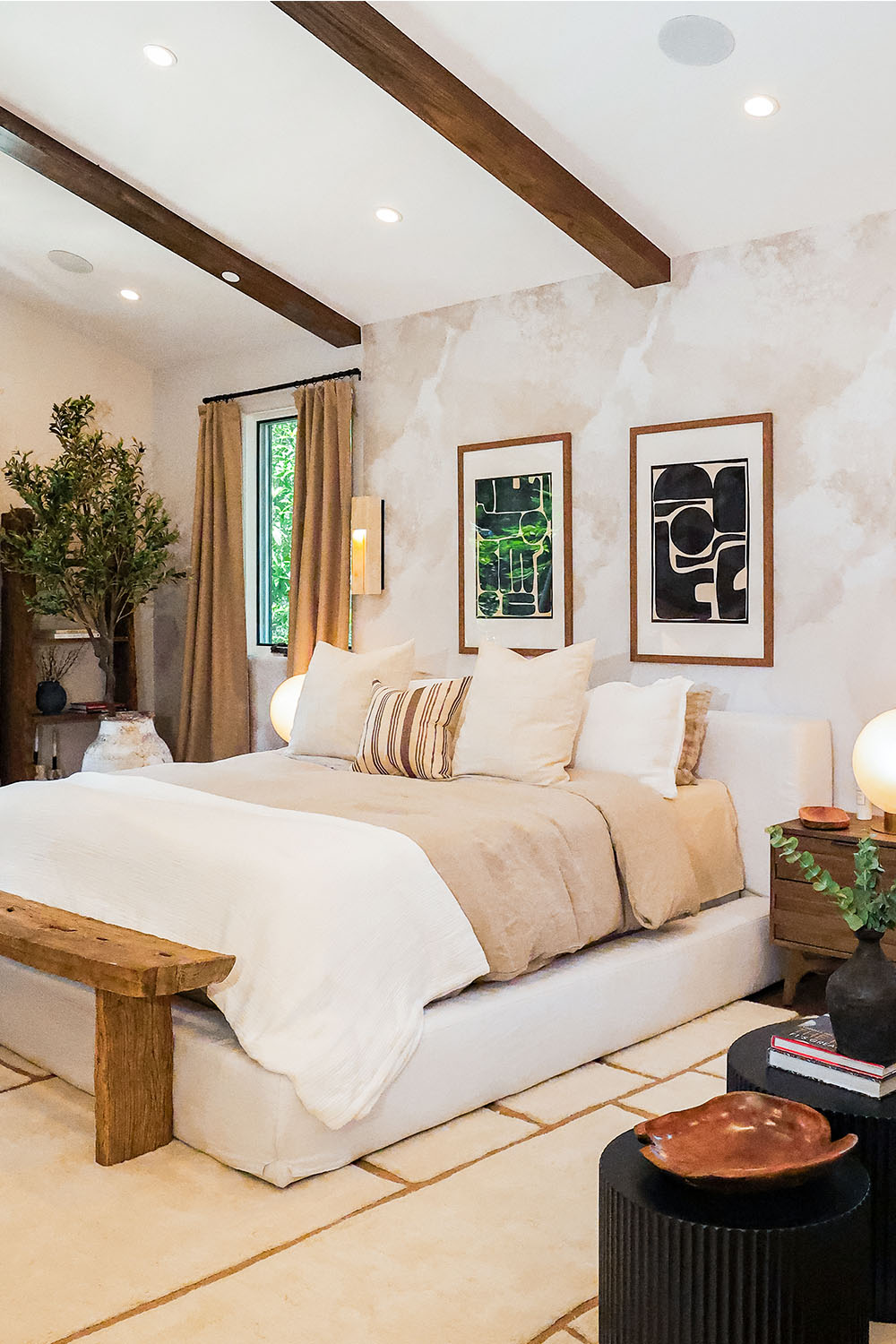 Accent wall wallpaper — bedroom feature